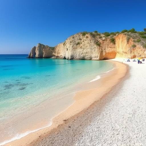 Spiaggia di Tropea con il mare cristallino in Calabria.