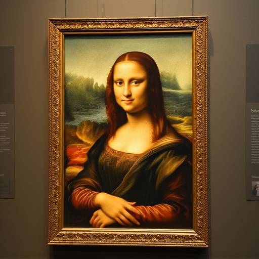 Una riproduzione della Gioconda esposta alla mostra di Leonardo da Vinci a Firenze